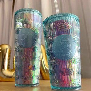 RAINBOW STARBUCKS TUMBLERS - 2 PIECE SET  24 AND 16OZ